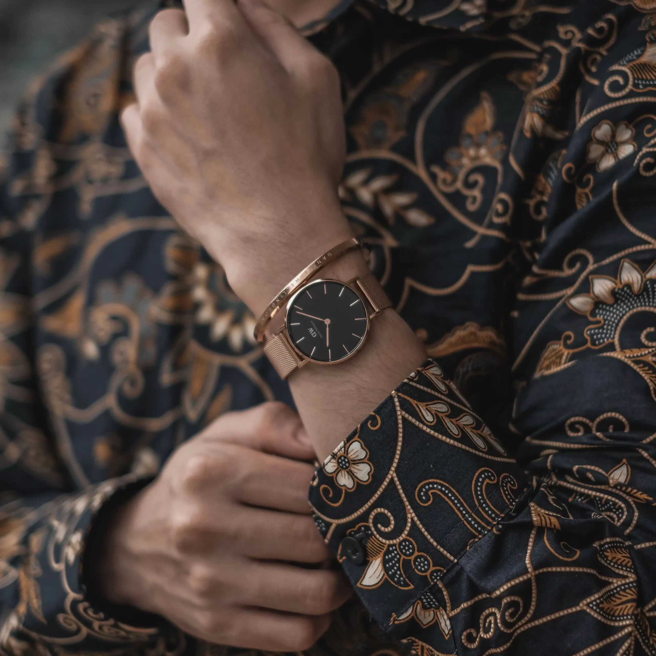 danielwellington ICONIC LINK NOIR ROSE GOLD (1)